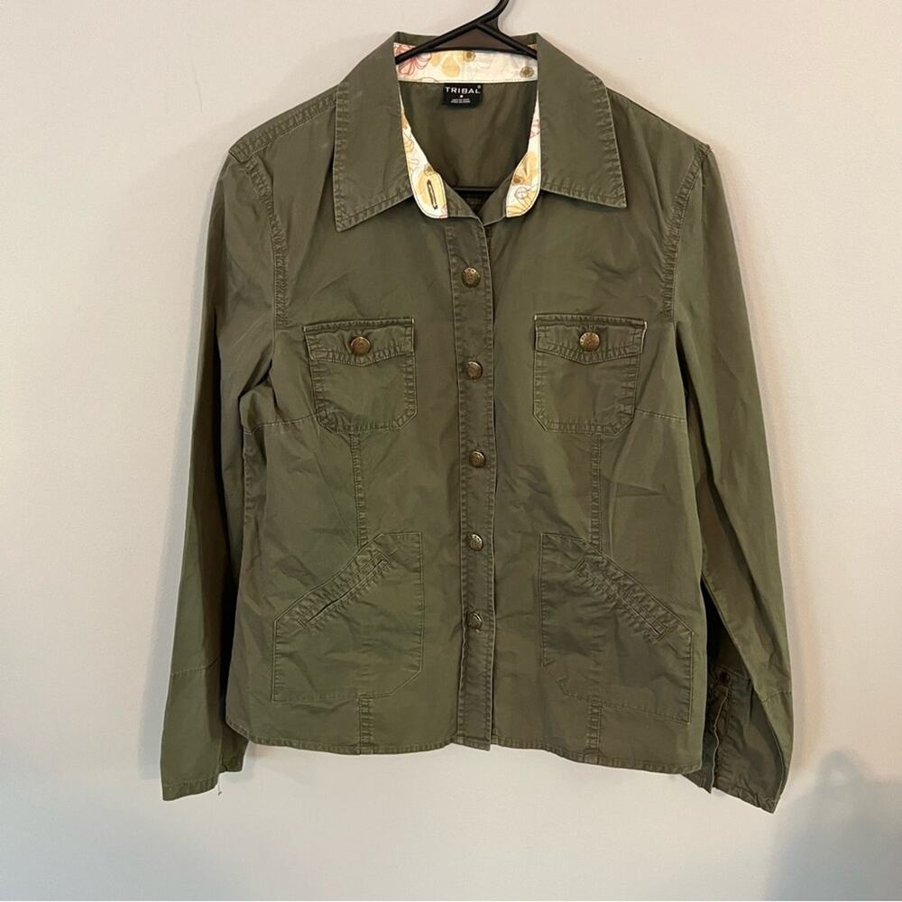 Tribal Women’s Military Green Lightweight Anorak Jacket Size 8 Army Olive